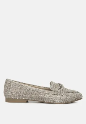 Abeera Chain Embellished Loafers By Ruw