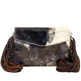 American Darling Brown Cowhide and Snakeskin Crossbody ADBG503BRWFRNG