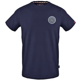 Aquascutum Small London Circle Logo Navy Blue T Shirt