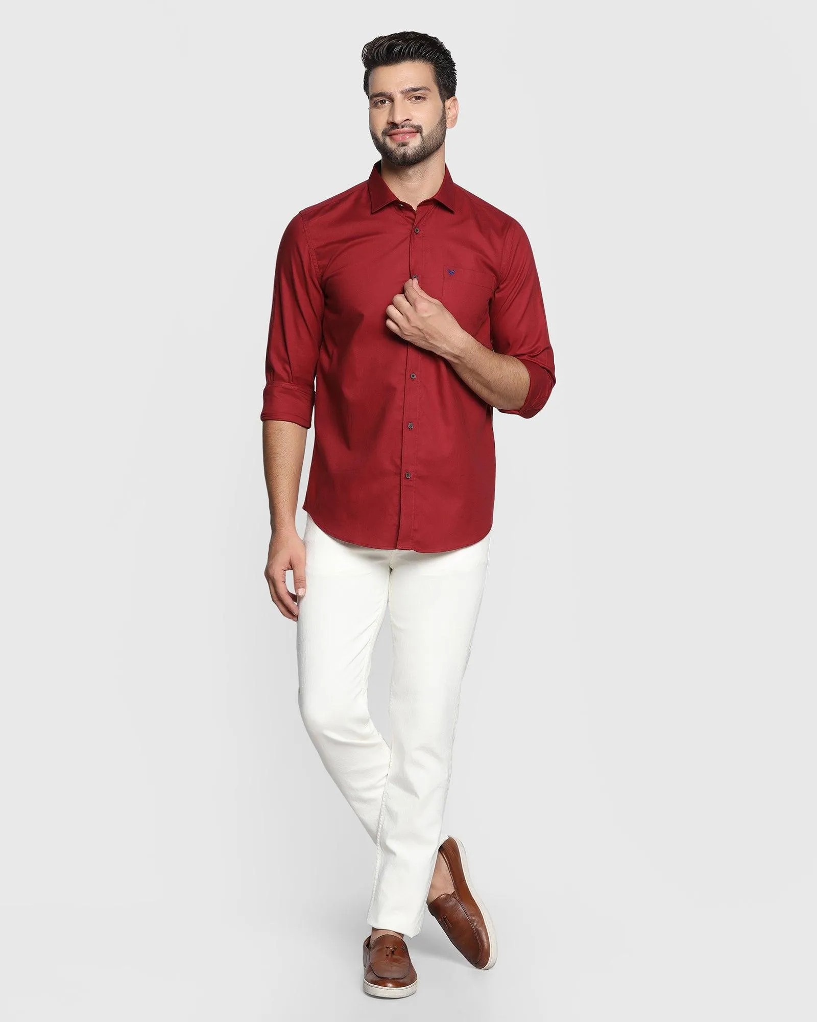 Casual Maroon Solid Shirt - Lure