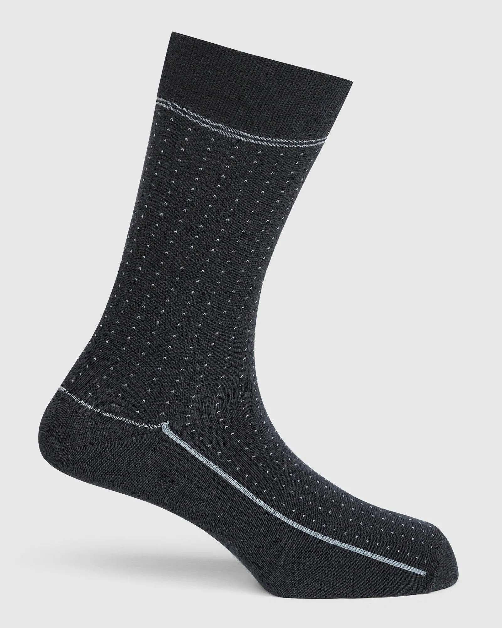 Cotton Deep Navy Textured Socks - Star