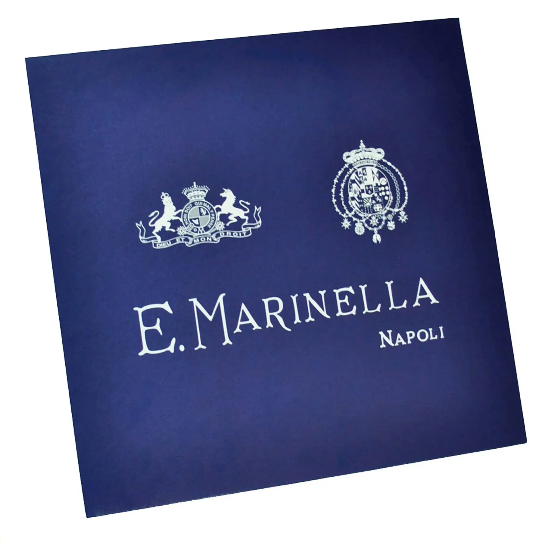 E. Marinella Scarf Blue Fan & Tassel - Twill Silk Square Foulard SALE