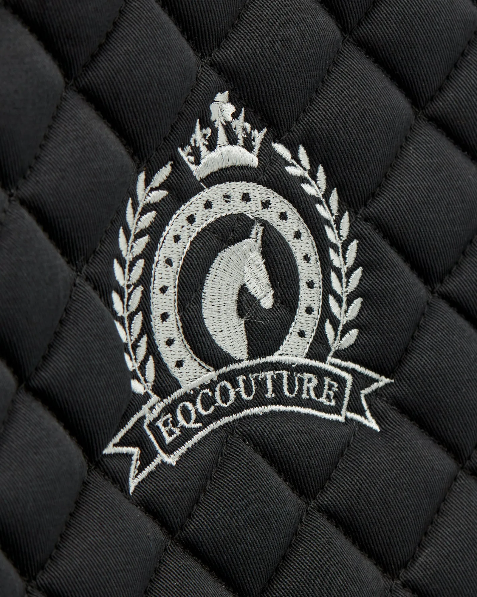 Eqcouture 'Symmetry' Classic Quilt Dressage Saddle Pad - CHARCOAL (BLACK)