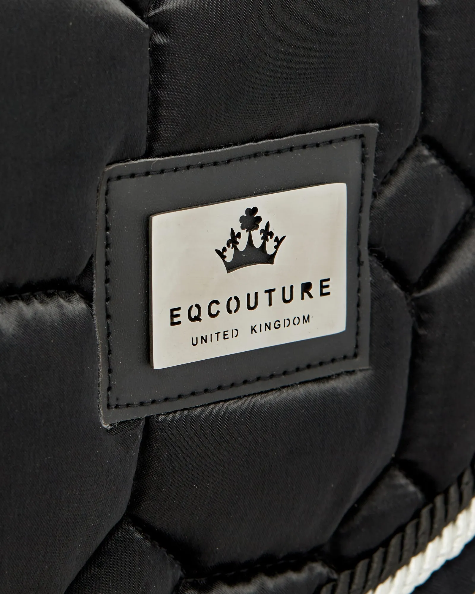 Eqcouture 'Symmetry' Luxury Satin Dressage Saddle Pad - NIGHTFALL (BLACK)