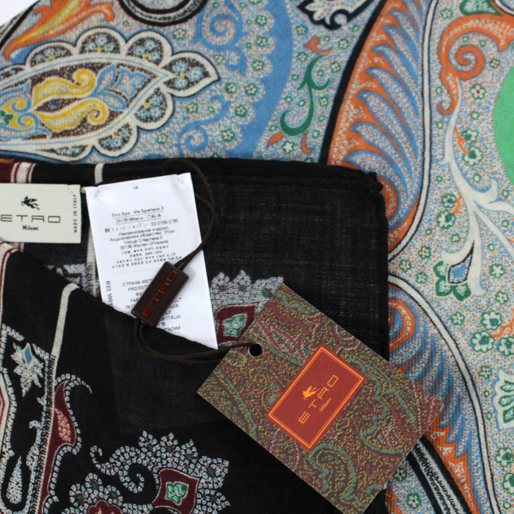 Etro Scarf Ornamental Design - Extra Large Square Cashmere Shawl