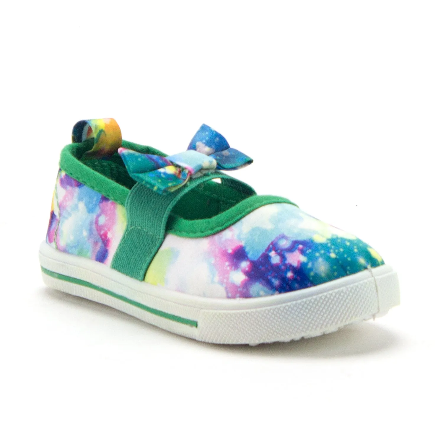 Girls Cay-02I Toddlers Classic Space Galaxy Flats Slip On Canvas Sneakers Shoes