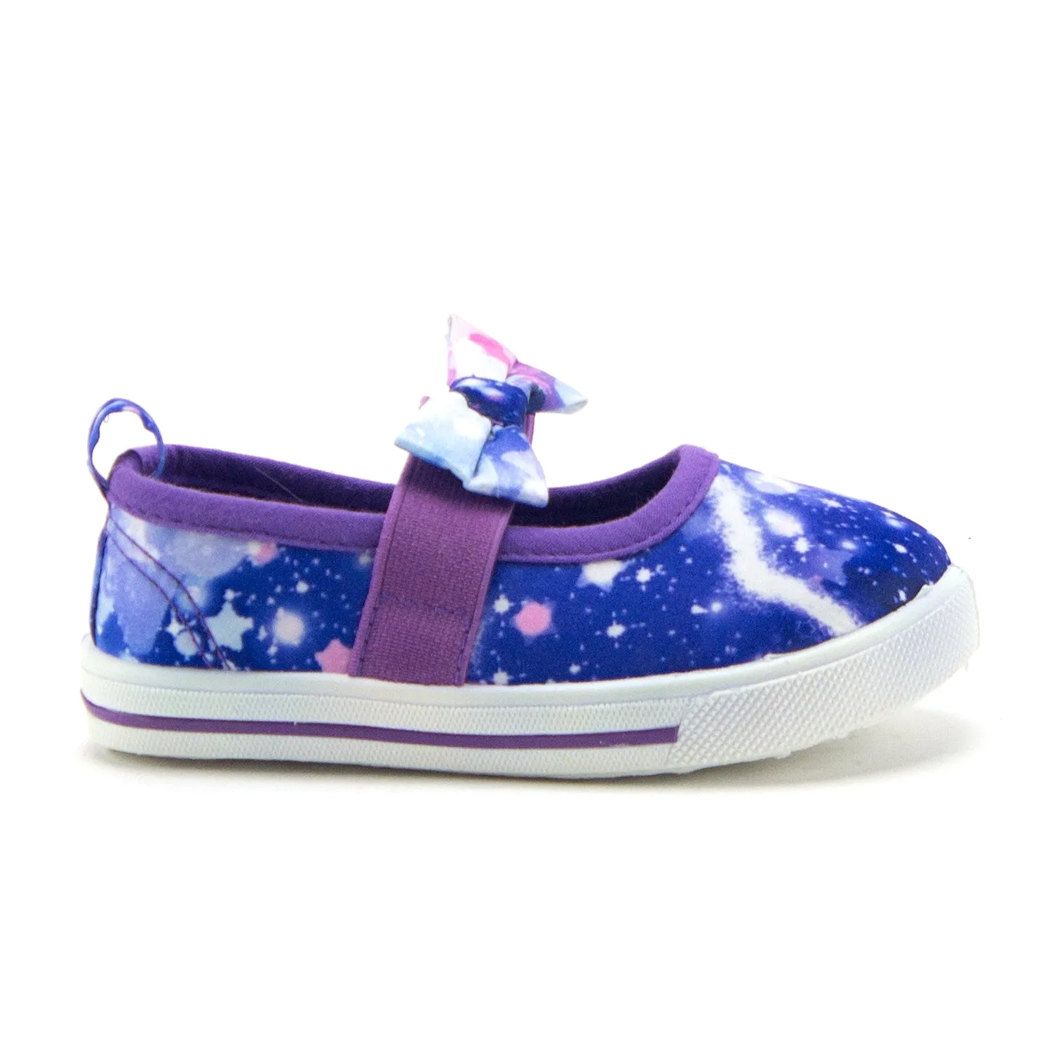 Girls Cay-02I Toddlers Classic Space Galaxy Flats Slip On Canvas Sneakers Shoes