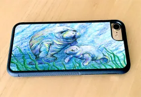 Manatees in Grass iPhone Case