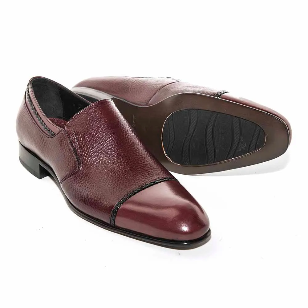 Mario Manzoni Burgundy Genuine Deer Skin Double Gore Slip-On