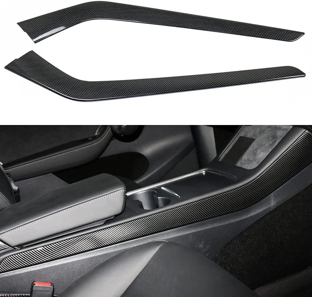 Model 3 / Y Center Control Side Trim - Carbon Fiber Interior Mods