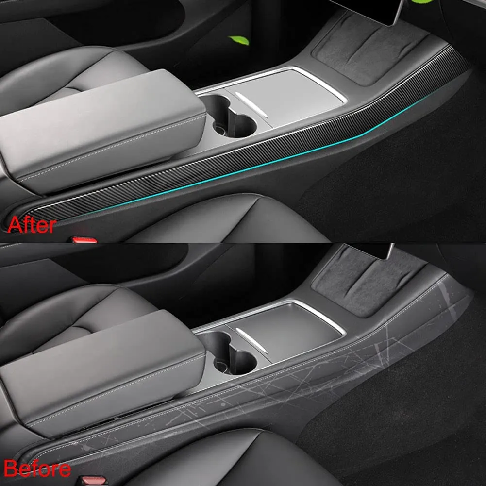 Model 3 / Y Center Control Side Trim - Carbon Fiber Interior Mods