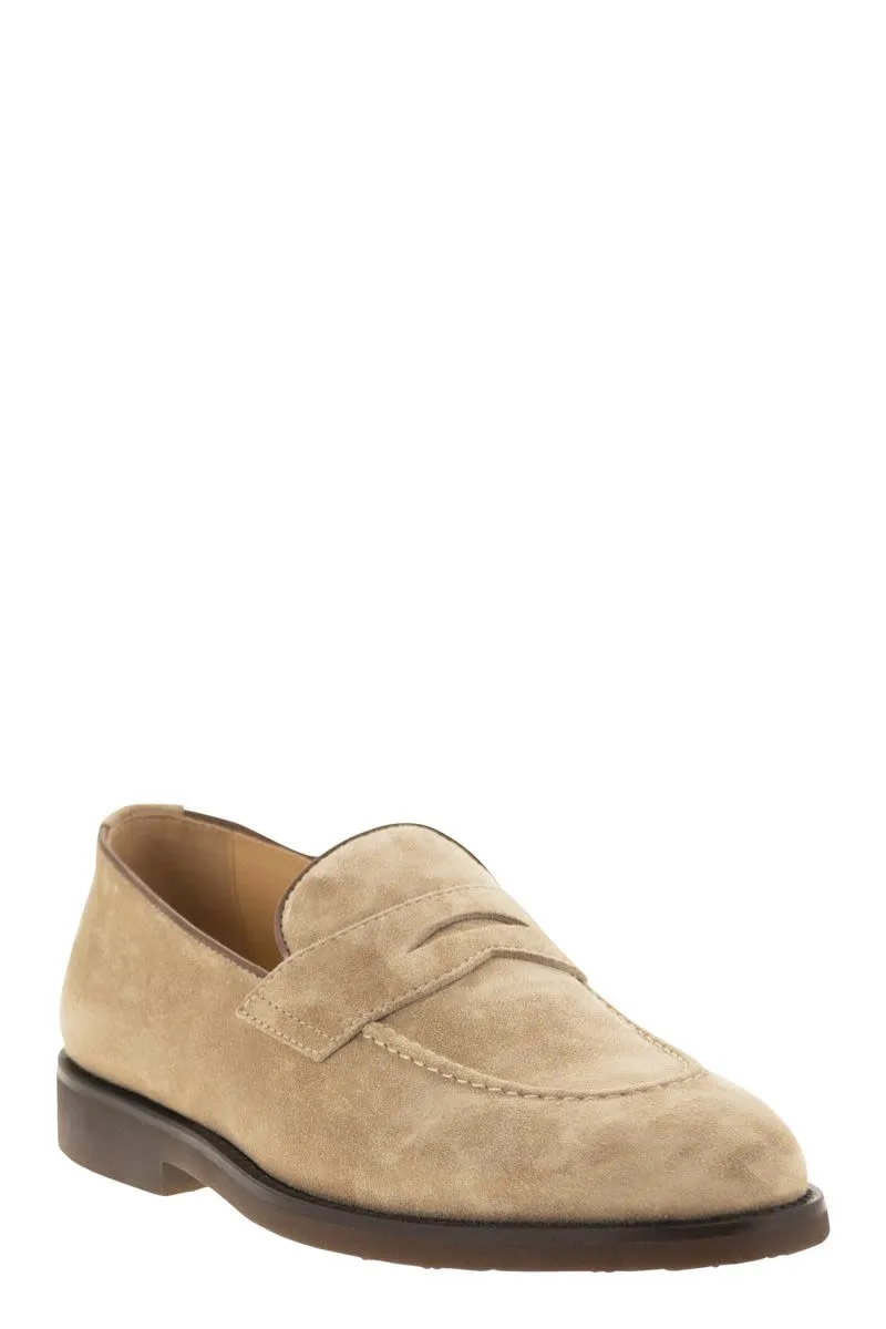 PENNY LOAFER IN WASHED SUEDE