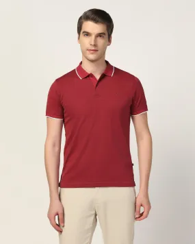 Polo Apple Red Textured T-Shirt - Kiyo