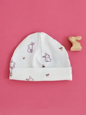 Preemie Round Hat, Flower Bunny