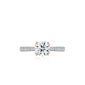 Rosetta Encrusted Band Solitaire Diamond Ring