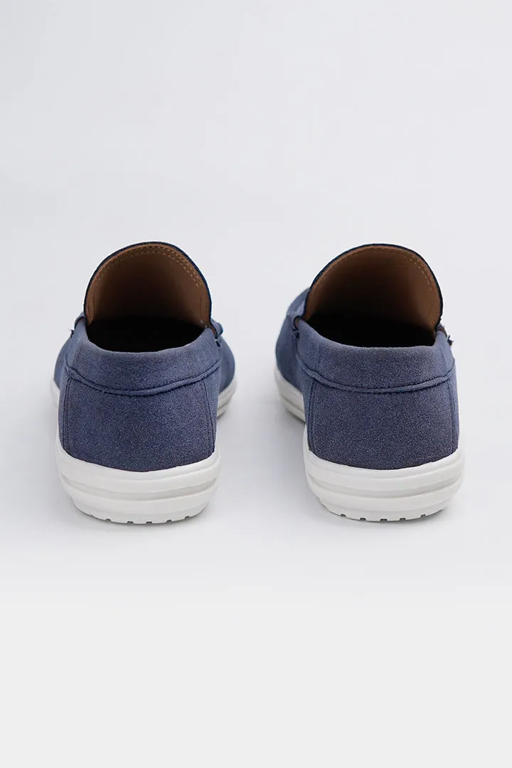 Slip On Suede Loafers - Ocean Blue