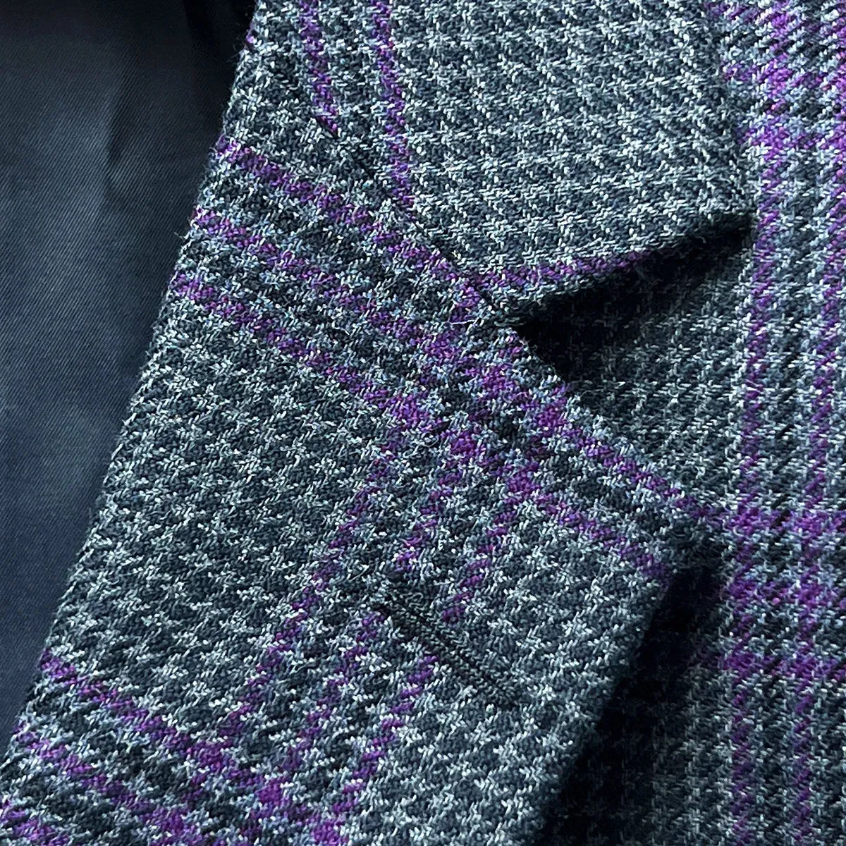 Westwood Hart Grey with Purple Plaid Houndstooth Sport Coat