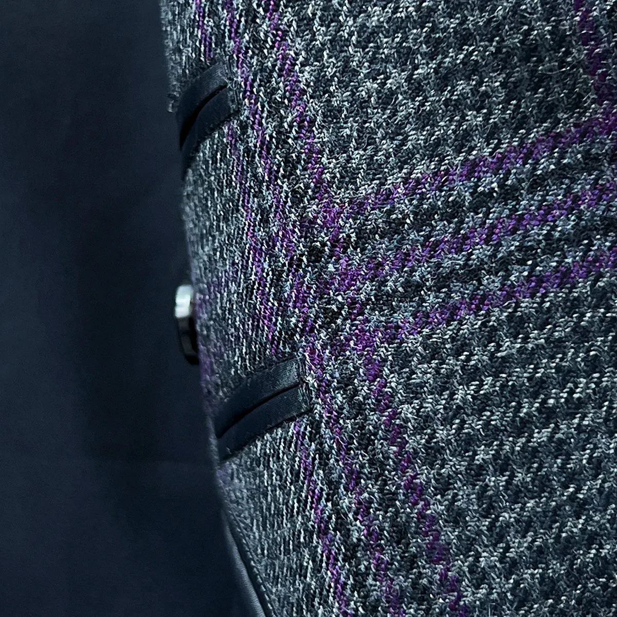 Westwood Hart Grey with Purple Plaid Houndstooth Sport Coat